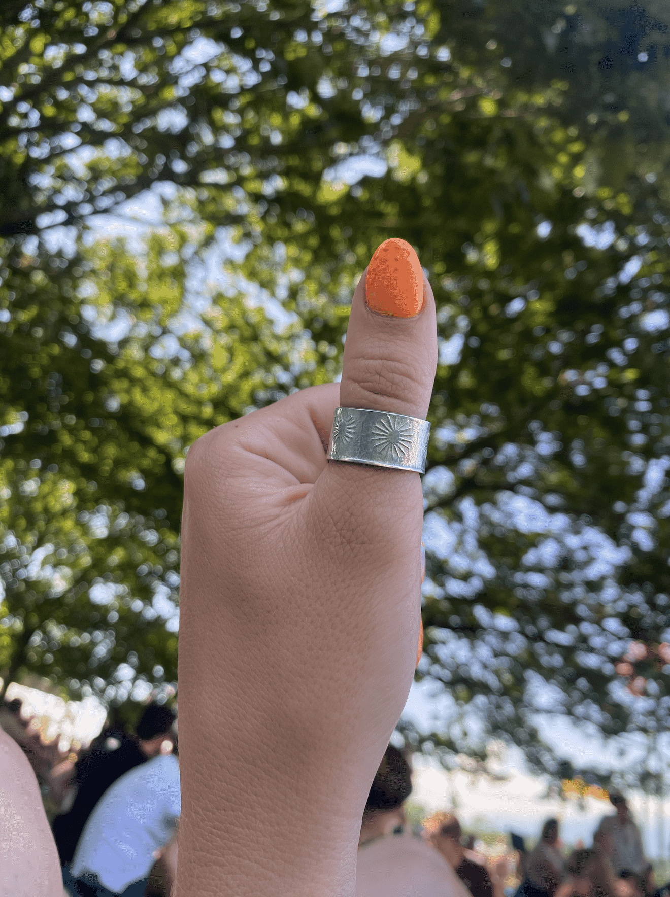 Handmade silver ring made at Glastonbury festival