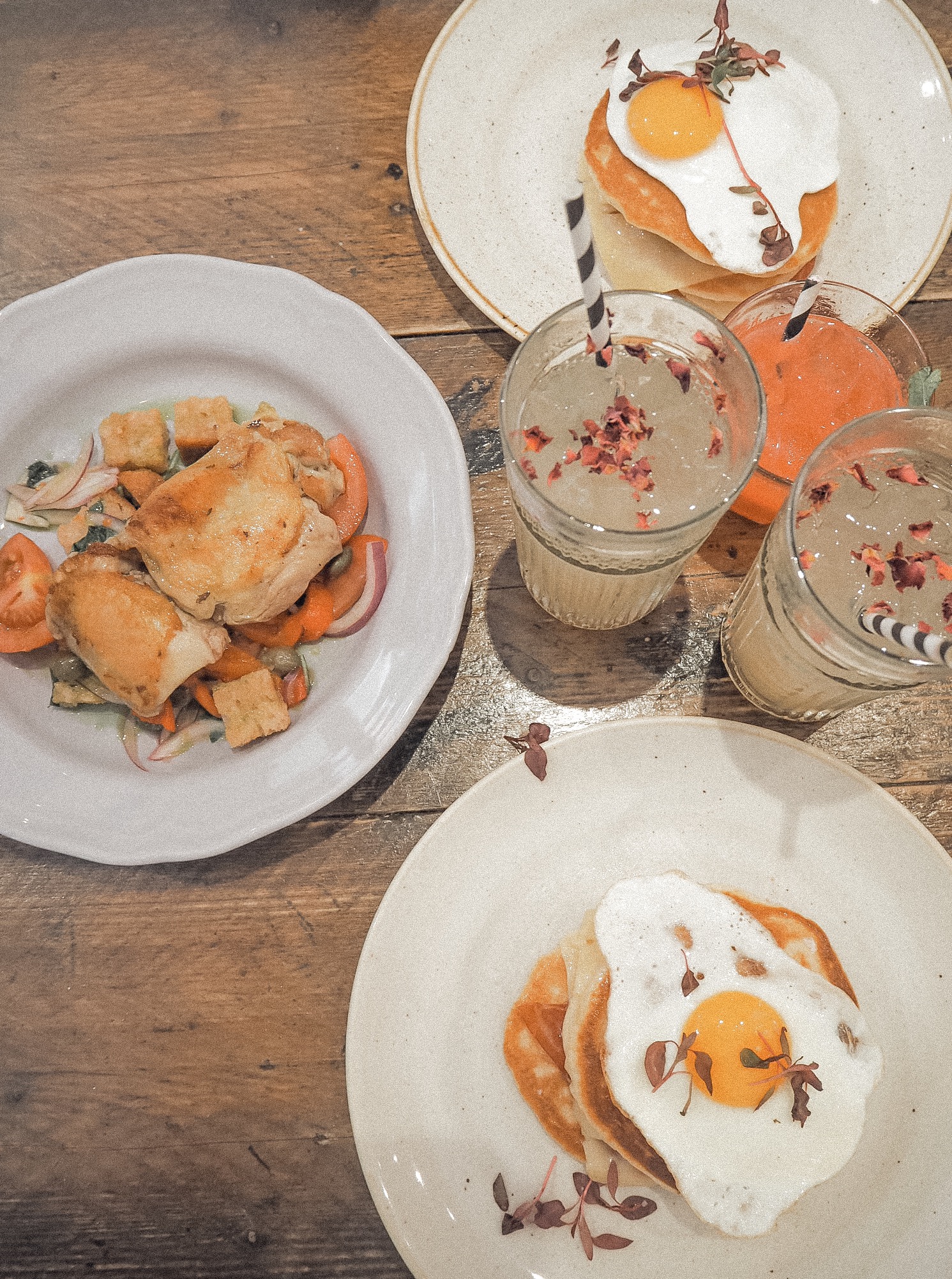 Flatlay of savoury pancakes