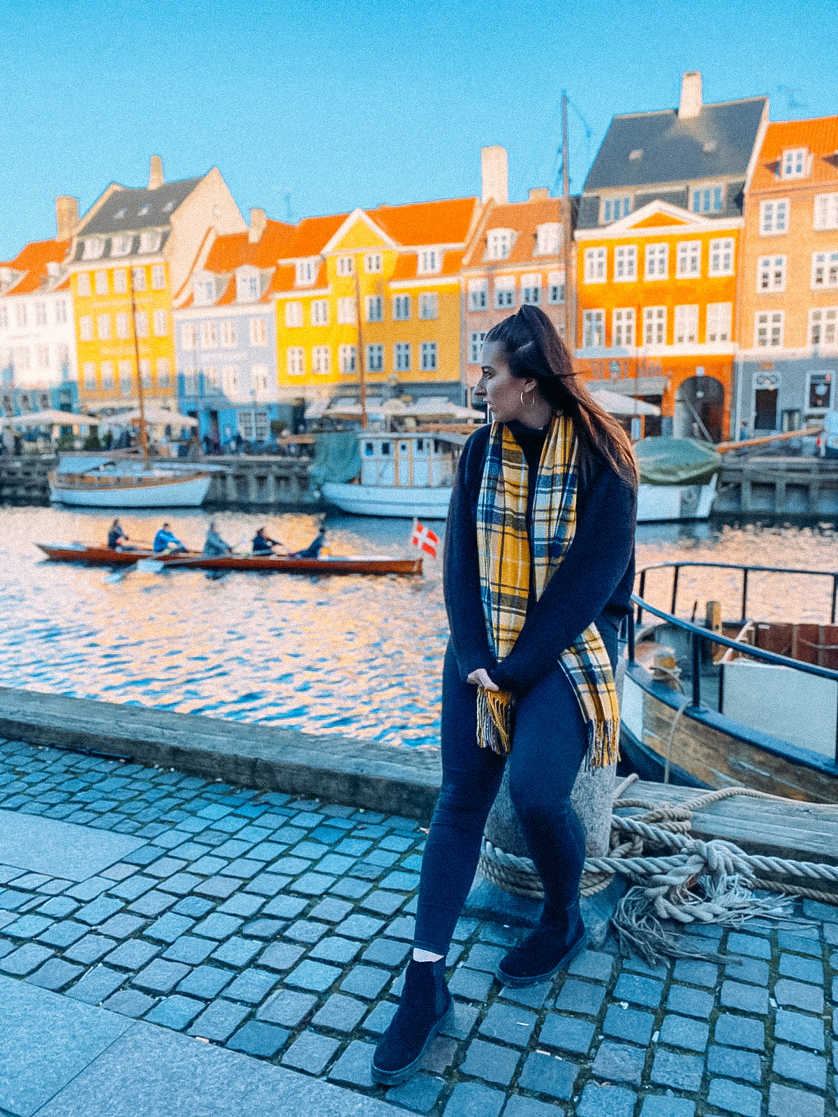 Girl in Nyhavn in Copenhagen
